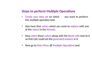 Electronic Spreadsheet Notes.. Libre office | PPTX