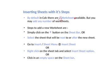 Electronic Spreadsheet Notes.. Libre office | PPTX