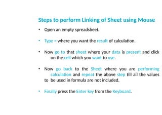 Electronic Spreadsheet Notes.. Libre office | PPTX