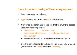 Electronic Spreadsheet Notes.. Libre office | PPTX