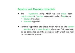 Electronic Spreadsheet Notes.. Libre office | PPTX