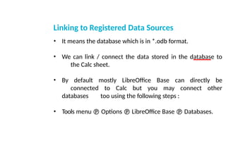 Electronic Spreadsheet Notes.. Libre office | PPTX