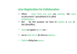 Electronic Spreadsheet Notes.. Libre office | PPTX