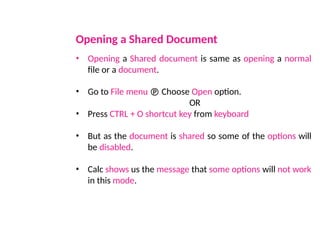Electronic Spreadsheet Notes.. Libre office | PPTX