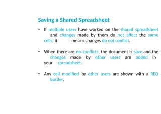 Electronic Spreadsheet Notes.. Libre office | PPTX