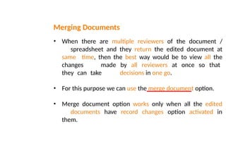 Electronic Spreadsheet Notes.. Libre office | PPTX