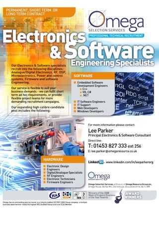 Electronics &amp; Software Engineering Specialists