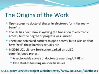 Electronic theses in the uk   conf presentation (1) Slide 3