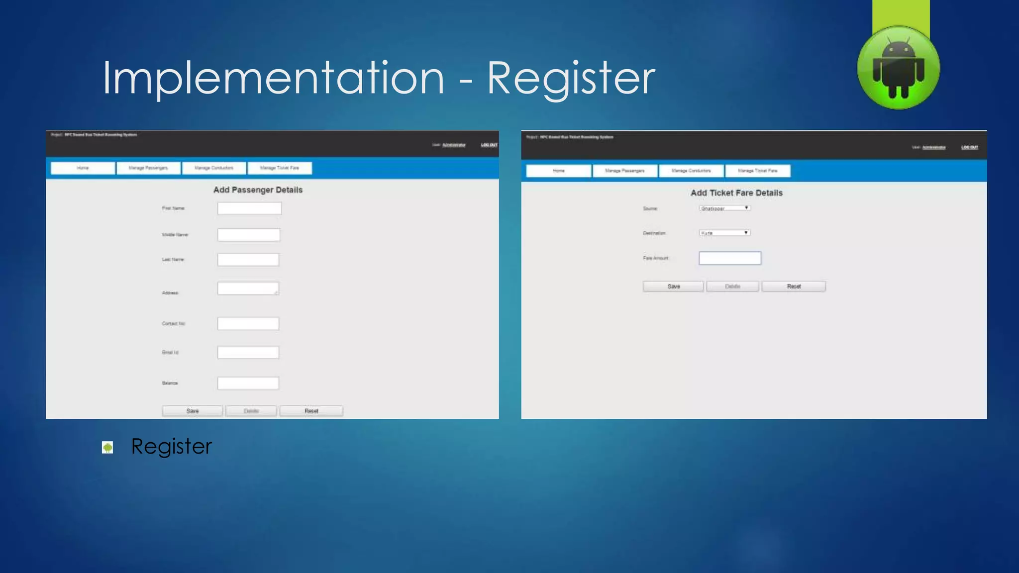 Implementation - Register
Register