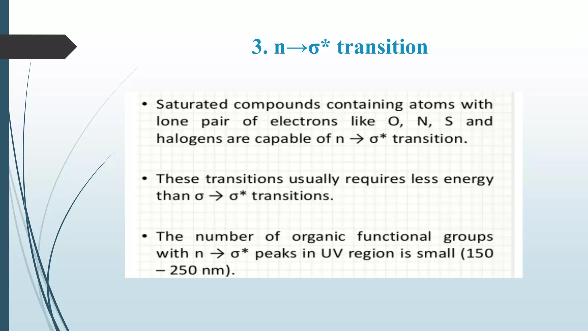 3. n→σ* transition