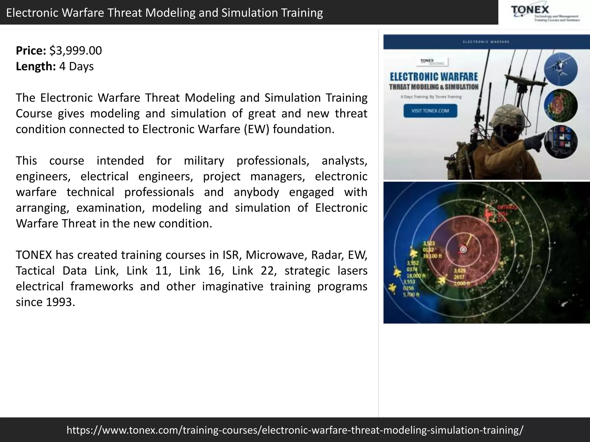 Take Electronic Warfare Threat Modeling and Simulation Training - Tonex ...