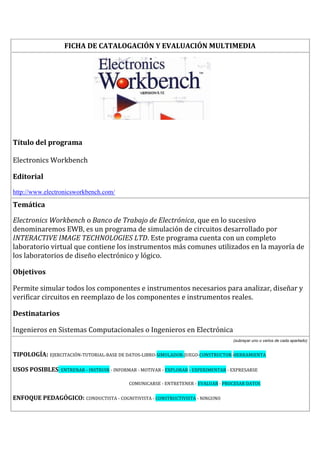 Electronic Work Bench | DOCX