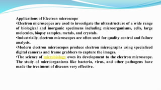 ELECTRON MICROSCOPE TYPES: SEM & TEM NOTES PPT | PPTX