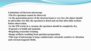 ELECTRON MICROSCOPE TYPES: SEM & TEM NOTES PPT | PPTX
