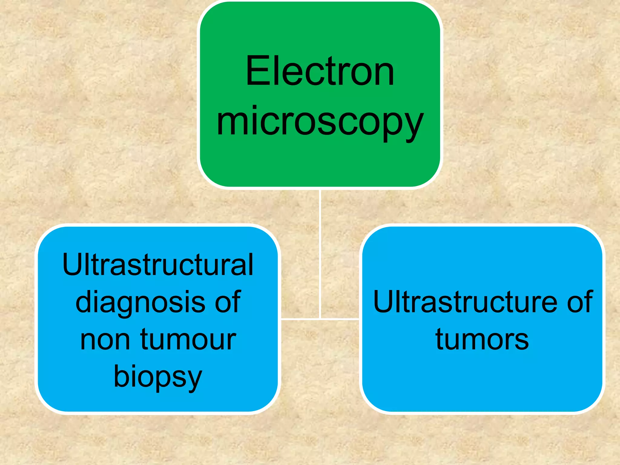 Electron
           microscopy


Ultrastructural
 diagnosis of     Ultrastructure of
 non tumour            tumors
    biopsy
 