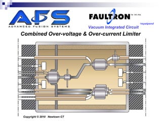 ™patpend
                              Vacuum Integrated Circuit
Combined Over-voltage & Over-current Limiter




Copyright © 2010 Newtown CT
 
