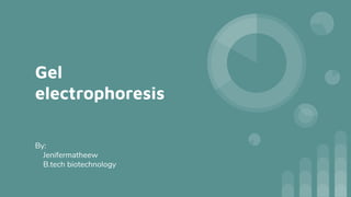 Gel
electrophoresis
By:
Jenifermatheew
B.tech biotechnology
 