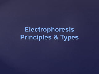 Electrophoresis
Principles & Types
 