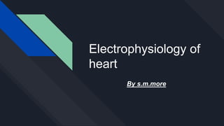 Electrophysiology of
heart
By s.m.more
 