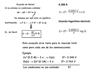 A 298 K
Usando logaritmo decimal:
 