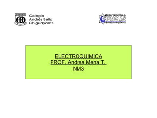 ELECTROQUIMICA PROF. Andrea Mena T.  NM3 