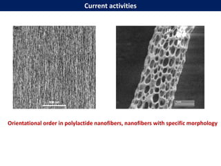 Orientational order in polylactide nanofibers, nanofibers with specific morphology
Current activities
 