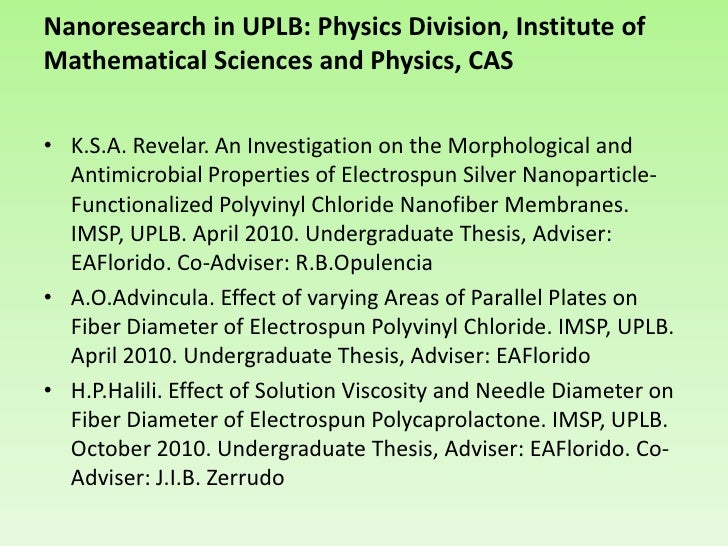 Electrospinning thesis