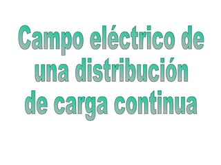 Campo eléctrico de una distribución de carga continua 