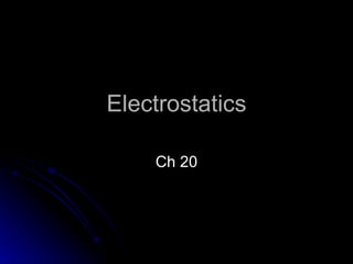 Electrostatics

    Ch 20
 