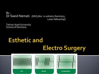 By :
Dr Saeid Nemati (DDS,Msc in esthetic Dentistry,
Laser fellowship)
Tehran Azad University
School of Dentistry
 