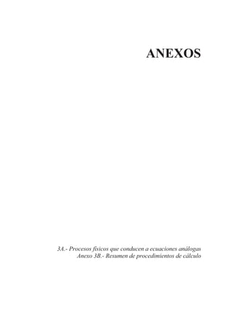 ANEXOS
3A.- Procesos físicos que conducen a ecuaciones análogas
Anexo 3B.- Resumen de procedimientos de cálculo
 