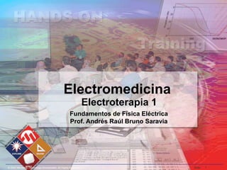 © 2007 Microchip Technology Incorporated. All Rights Reserved. Slide 1
Electromedicina
Electroterapia 1
Fundamentos de Física Eléctrica
Prof. Andrés Raúl Bruno Saravia
 