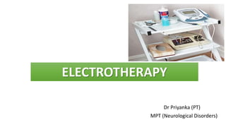 ELECTROTHERAPY
Dr Priyanka (PT)
MPT (Neurological Disorders)
 
