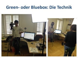 Green- oder Bluebox: Die Technik
 