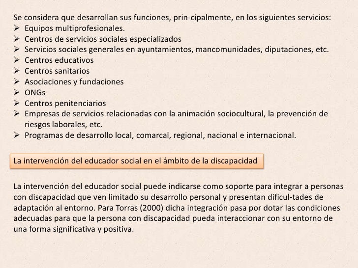 El Educador Social Y La Discapacidad