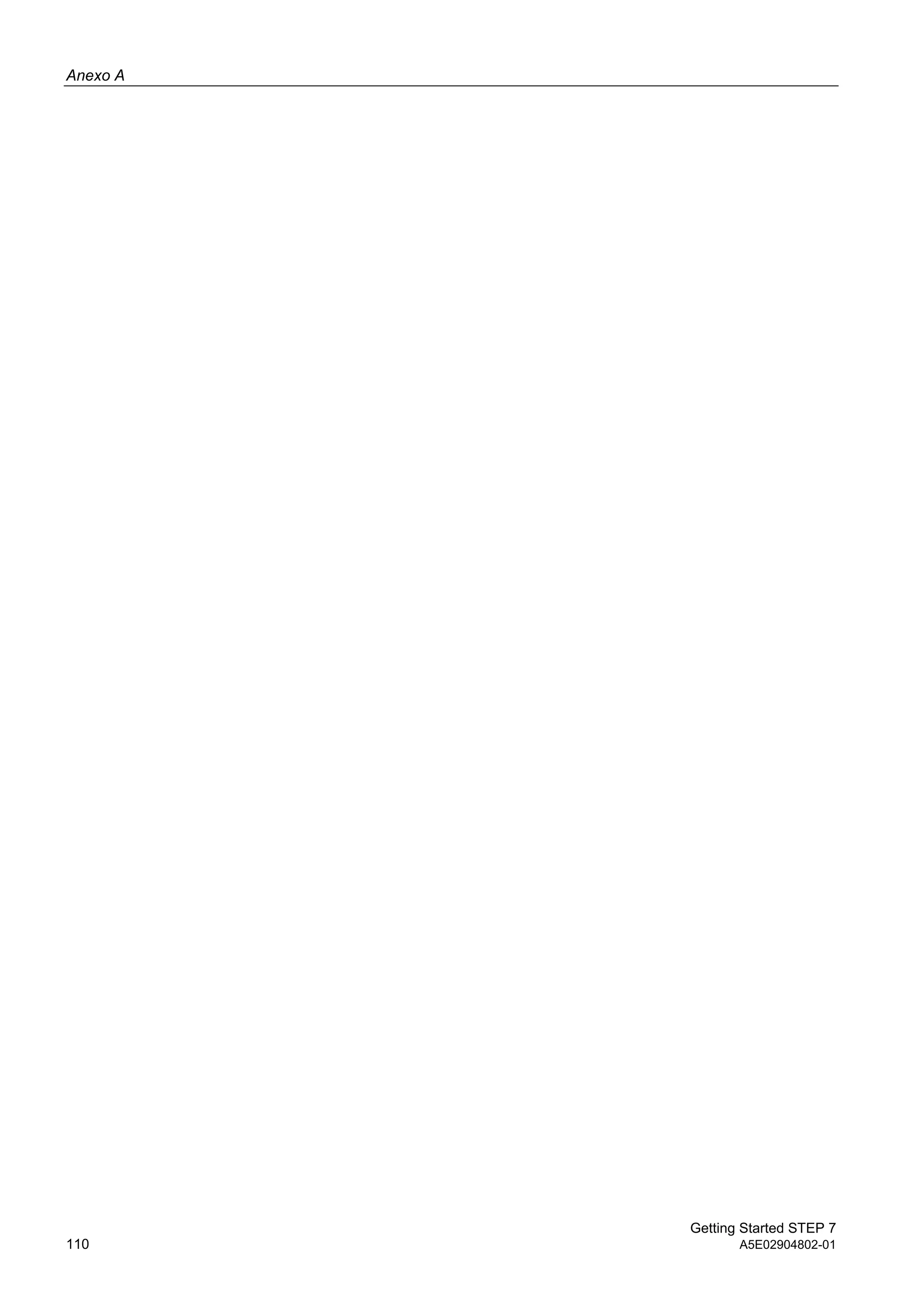 Anexo A
Getting Started STEP 7
110 A5E02904802-01
 
