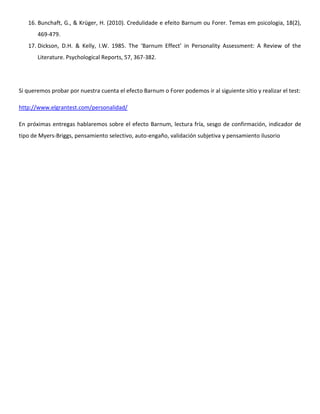 El efecto forer o barnum | PDF
