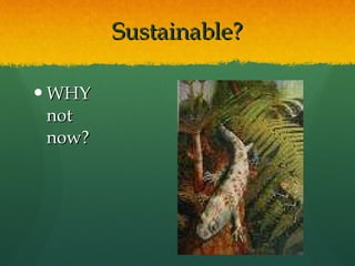 Sustainable? WHY not now? 