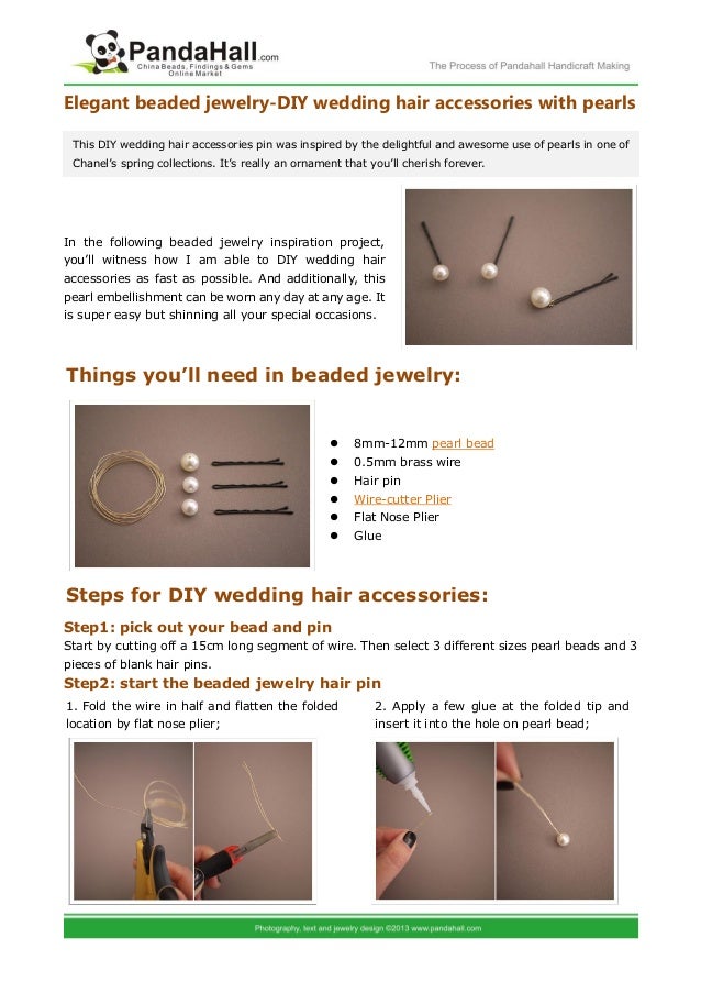 Elegant Beaded Jewelry Diy Wedding Hair Accessories With Pearls