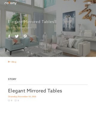 Elegant Mirrored Tables
Thursday, November 10, 2016
 0  0
 Blog
STORY
  
Elegant Mirrored Tables
 