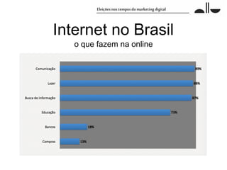 Internet no Brasil
   o que fazem na online
 