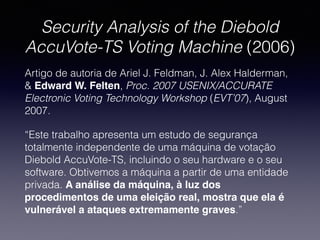 Accuvote Machine O Papel da Criptografia Moderna | PDF