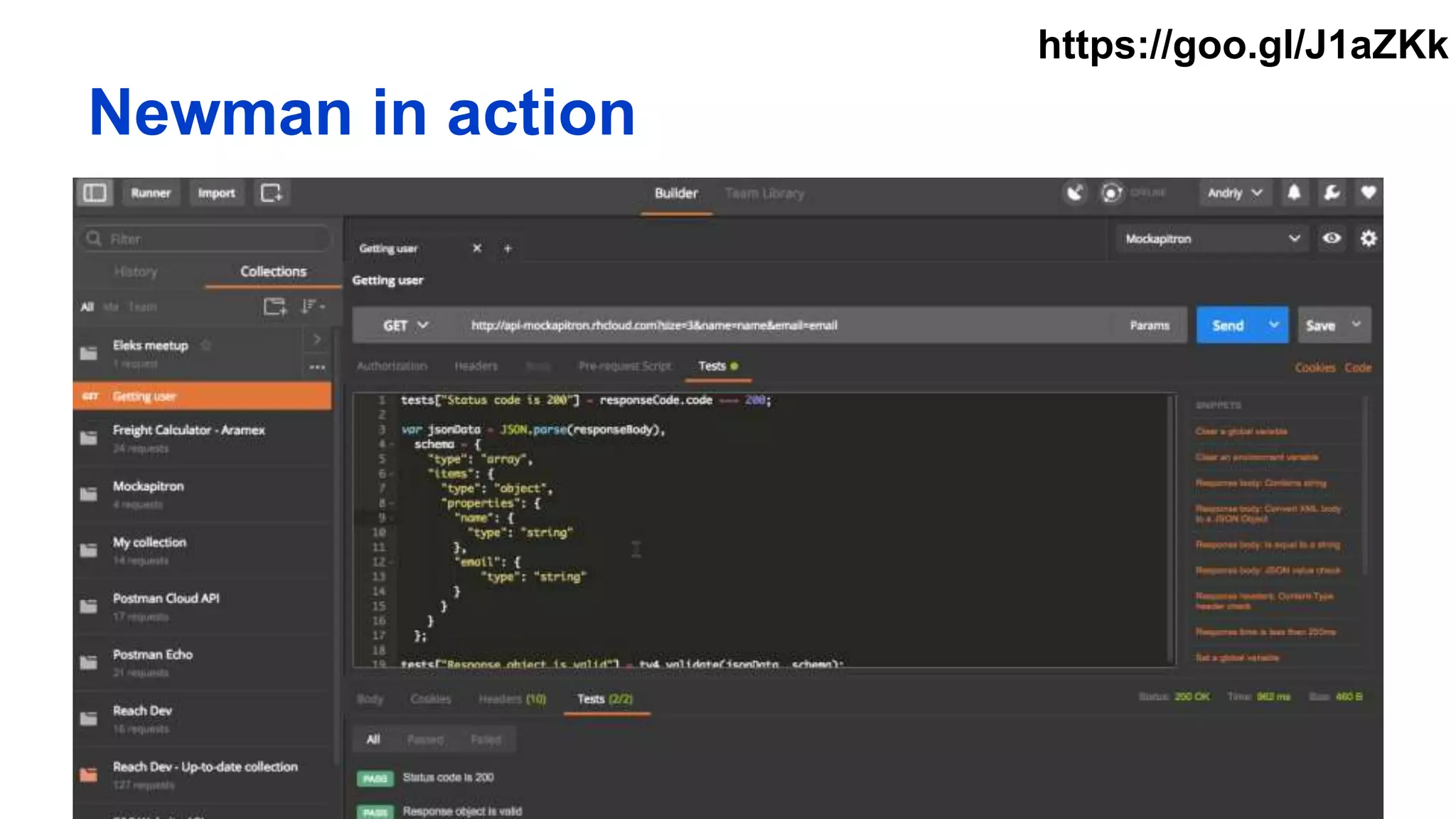Newman in action
https://goo.gl/J1aZKk
 