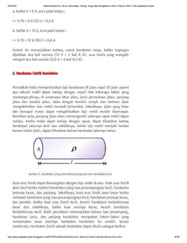 Elektrodinamika arus hambatan  energi daya dan rangkaian 