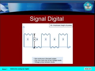 Signal Digital
Modul 1 Elektronika analog dan digital
 