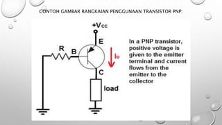 CONTOH GAMBAR RANGKAIAN PENGGUNAAN TRANSISTOR PNP:
 