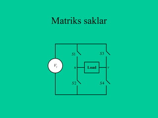 Matriks saklar


     S1          S3

Vi    u               v
          Load


     S2          S4
 