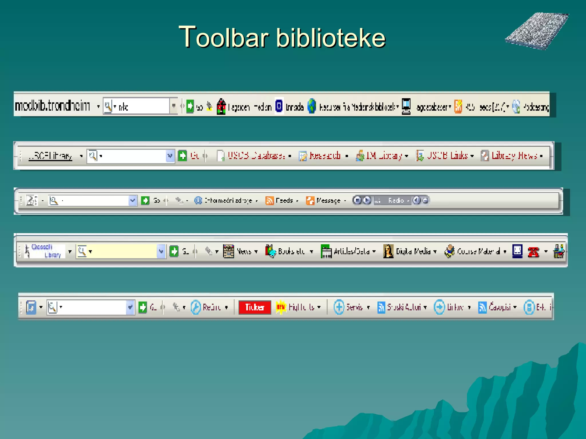 T ool bar biblioteke 