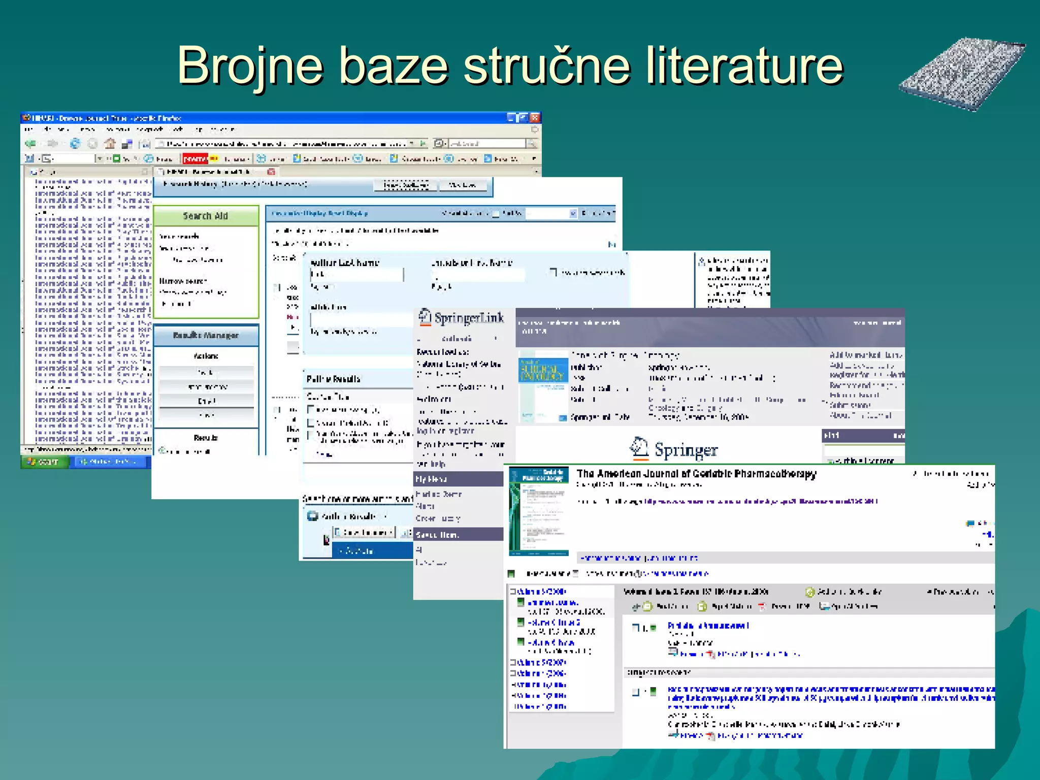 Brojne baze stru č ne literature  