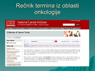 Re čnik termina iz oblasti onkologije 